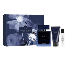 Narciso Rodriguez For Him Bleu Noir zestaw woda perfumowana spray 100ml + żel pod prysznic 50ml + woda perfumowana spray 10ml