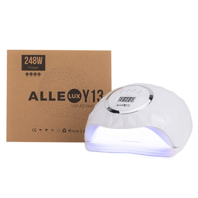 AlleLux Y13 lampa do paznokci dual UV/LED 248W do lakierów hybrydowych żeli i akrylożeli Biała