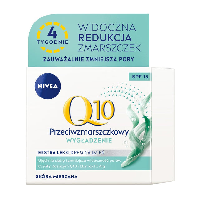 Nivea Q10 Wygładzenie przeciwzmarszczkowy ekstra lekki krem na dzień SPF15 50ml