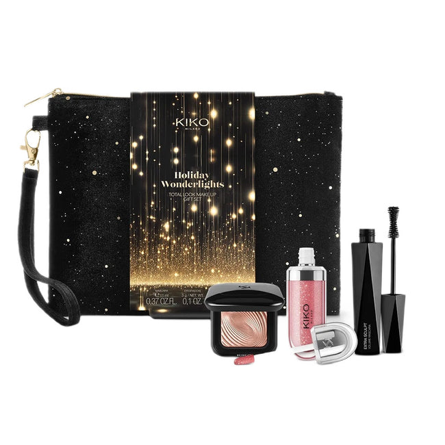 KIKO Milano Holiday Wonderlights Total Look Make Up Gift Set zestaw metaliczny cień do powiek 3g + tusz do rzęs 11ml + błyszczyk do ust 6.5ml