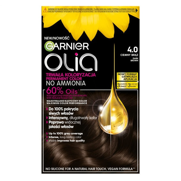 Garnier Olia farba do włosów 4.0 Ciemny Brąz