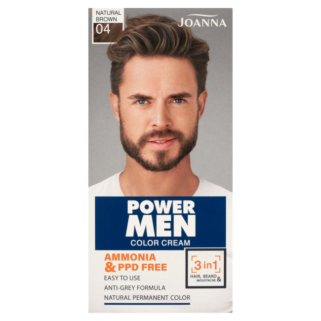 Joanna Power Men Color Cream farba odsiwiająca 04 Natural Brown