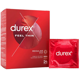 Durex Feel Thin Classic cienkie prezerwatywy lateksowe 24szt