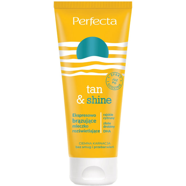 Perfecta Tan & Shine ekspresowo brązujące mleczko rozświetlające do ciała 200ml