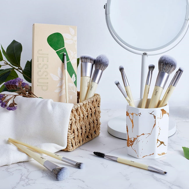 JESSUP Eco-Friendly Makeup Brush zestaw ekologicznych pędzli do makijażu T327 12szt.