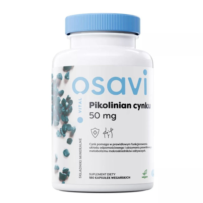 Osavi Pikolinian Cynku 50mg suplement diety 180 kapsułek