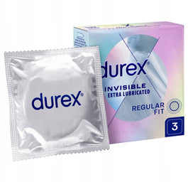 Durex Invisible Extra Lubricated cienkie prezerwatywy dodatkowo nawilżane 3szt