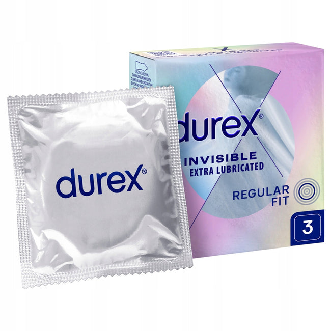 Durex Invisible Extra Lubricated cienkie prezerwatywy dodatkowo nawilżane 3szt