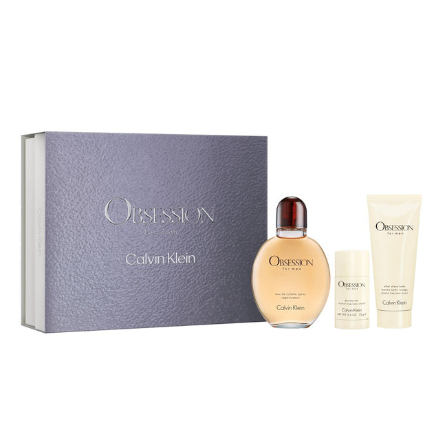 Calvin Klein Obsession for Men zestaw woda toaletowa spray 125ml + balsam po goleniu 100ml + dezodorant sztyft 75ml