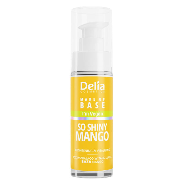 Delia Vegan Make Up Base wegańska baza rozjaśniająco-witalizująca So Shiny Mango 30ml