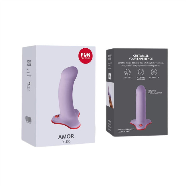 FUN FACTORY Amor dildo z przyssawką Czerwono-Lawendowe