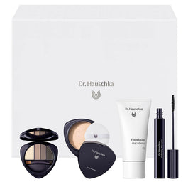 Dr. Hauschka Every Day Beauty zestaw paleta cieni do powiek i brwi 5.3g + podkład do twarzy 30ml + transparentny puder sypki 12g + tusz do rzęs 6ml