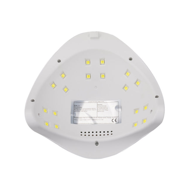 AlleLux X3 lampa do paznokci UV/LED 54W do lakierów hybrydowych z zasilaczem i kablem USB Biała