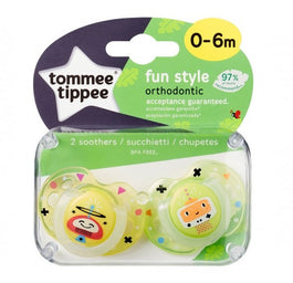 Tommee Tippee Fun Style smoczek uspokajający 0-6m Żółty 2szt.