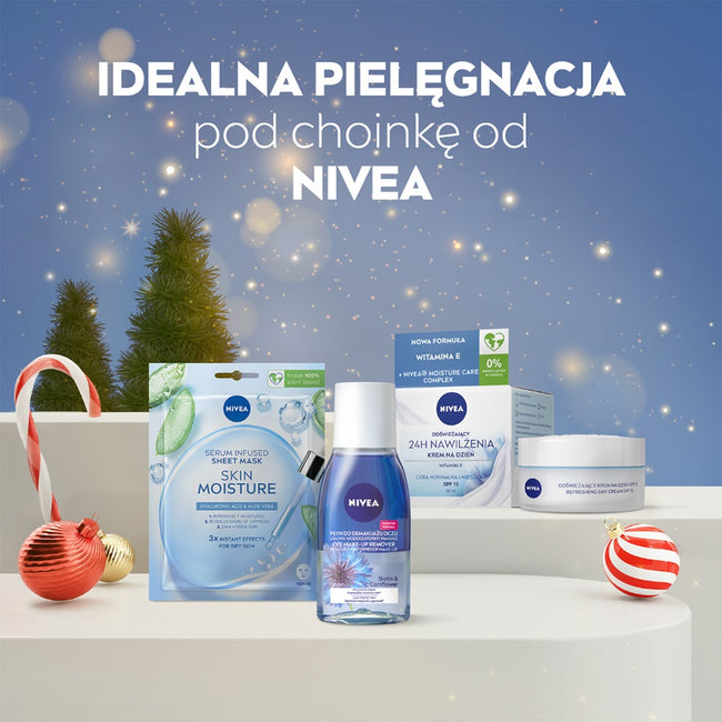 Nivea Skin Boost zestaw odświeżający krem na dzień 50ml + dwufazowy płyn do demakijażu oczu 125ml + nawilżająca maska w płachcie 1szt