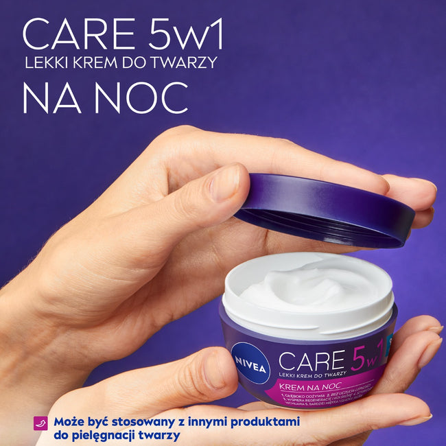 Nivea Care 5w1 lekki krem do twarzy na noc 100ml