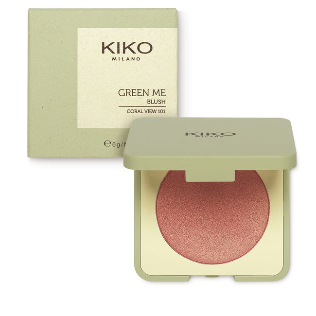 KIKO Milano Green Me Blush kompaktowy róż dający naturalny rezultat 101 Coral View 6g