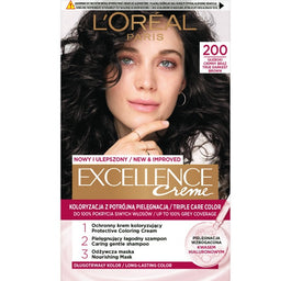 L'Oreal Paris Excellence Creme farba do włosów 200 Głęboki Ciemny Brąz