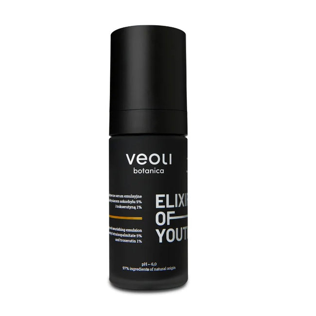 Veoli Botanica Elixir Of Youth rozjaśniająco-odżywcze serum emulsyjne z tetraizopalmitynianem askorbylu 5% i trokserutyną 1% 30ml