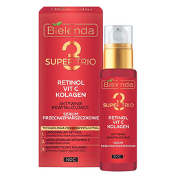 Bielenda Super Trio aktywnie rewitalizujące serum przeciwzmarszczkowe na noc 30ml