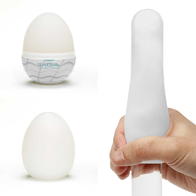 TENGA Easy Ona-Cap Egg Wavy II Cool Edition chłodzący jednorazowy masturbator w kształcie jajka