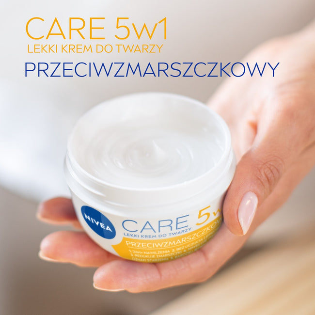 Nivea Care 5w1 przeciwzmarszczkowy lekki krem do twarzy 100ml