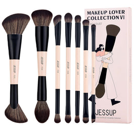 JESSUP Duo-End Brush Versatility Collection zestaw dwustronnych pędzli do makijażu Peach Dust 7szt.