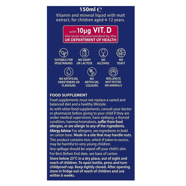 Vitabiotics Wellkid Multi-Vitamin Liquid multiwitamina w płynie suplement diety 150ml