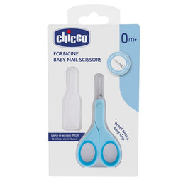 Chicco Baby Nail Scissors nożyczki z osłonką 0m+ Niebieskie