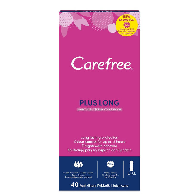 Carefree Plus Long wkładki higieniczne Light Scent 40szt.