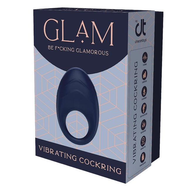 Dream Toys Glam Vibrating Cockring wibrujący pierścień na penisa Blue