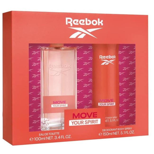 Reebok Move Your Spirit Women zestaw woda toaletowa spray 100ml + dezodorant spray 150ml