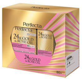 Perfecta 24K Gold & Rose Oil zestaw krem do twarzy 80+ 50ml + krem pod oczy 15ml