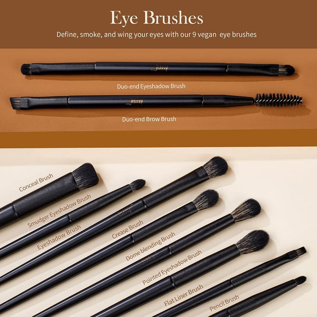 JESSUP Matte Black Versatile Brush Collection zestaw pędzli do makijażu 14szt. T336