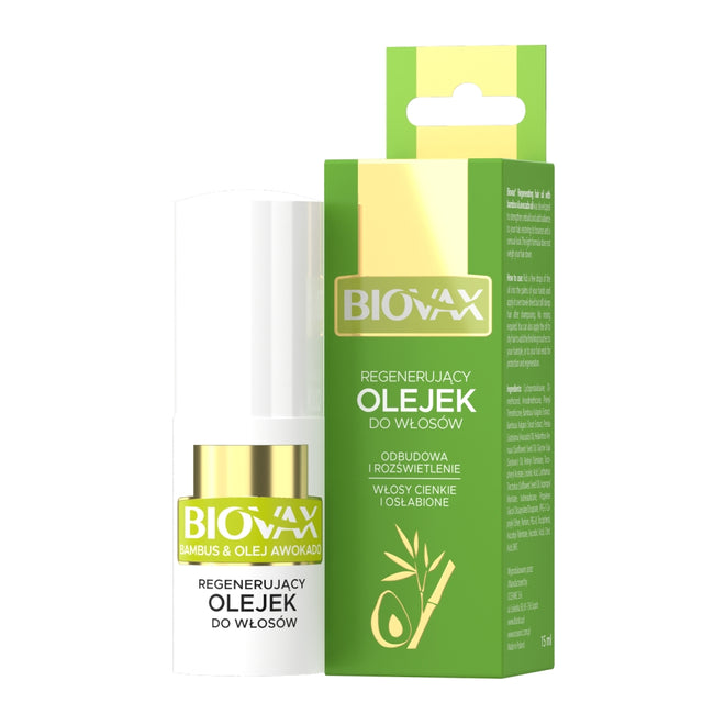 BIOVAX Bambus & Olej Avocado regenerujący olejek do włosów 15ml