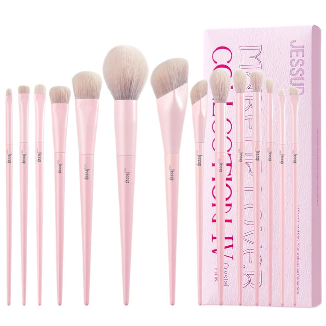 JESSUP Crystal Pink Makeup Brushes zestaw pędzli do makijażu T495 14szt.