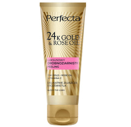 Perfecta 24K Gold & Rose Oil luksusowy drobnoziarnisty peeling do twarzy 75g