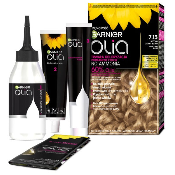 Garnier Olia farba do włosów 7.13 Beżowy Ciemny Blond