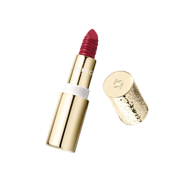 KIKO Milano Gold Reflections Gleam & Care Lipstick SPF30 kremowa odżywcza pomadka do ust 08 Seductive Cherry 3.5g