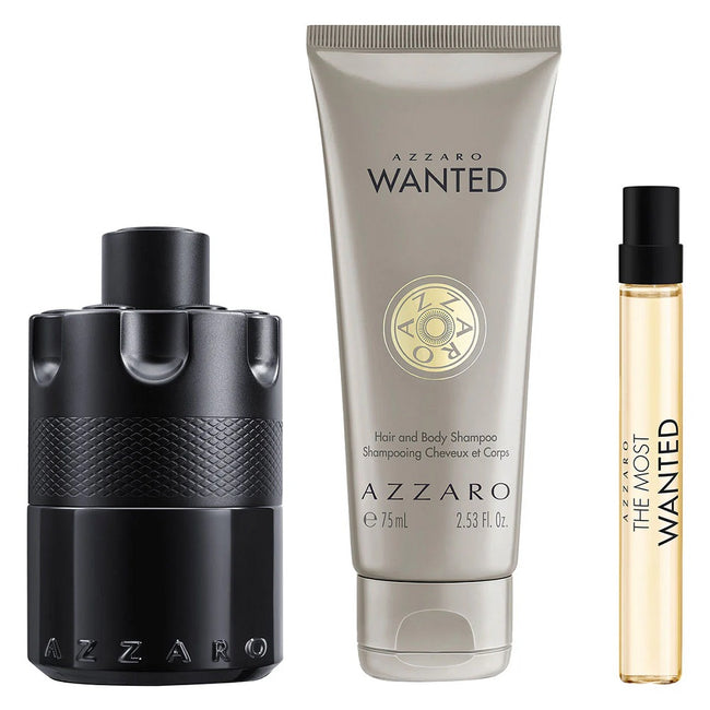 Azzaro The Most Wanted Intense zestaw woda perfumowana spray 100ml + woda perfumowana spray 10ml + żel pod prysznic 75ml