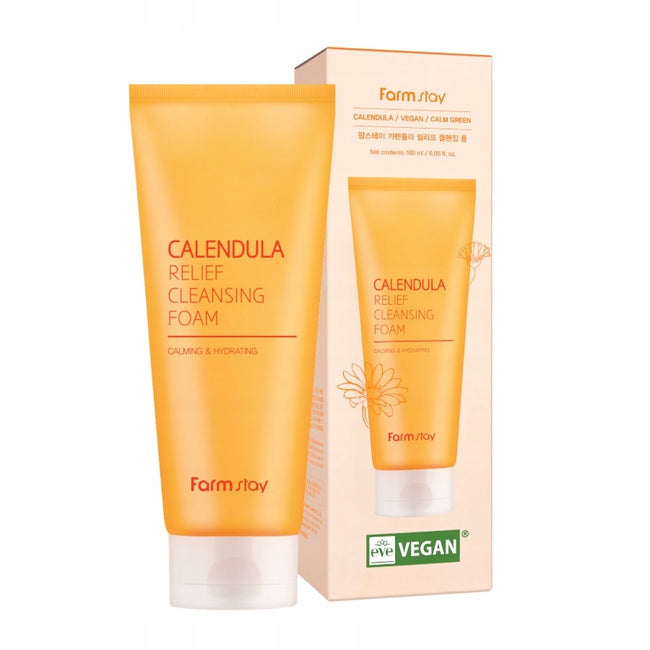 FarmStay Calendula Relief Cleansing Foam oczyszczająca pianka do twarzy 180ml