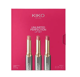 KIKO Milano Unlimited Perfection Lip Set zestaw kremowych pomadek o dużej trwałości 01 Nude Aura 3x1.5g