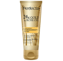 Perfecta 24K Gold & Rose Oil luksusowy gruboziarnisty peeling do twarzy 75g