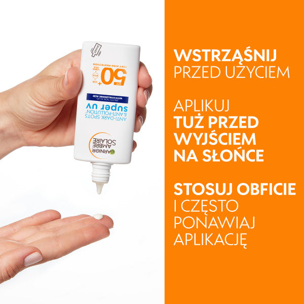 Garnier Ambre Solaire Super UV fluid ochronny do twarzy przeciw przebarwieniom SPF50+ 40ml