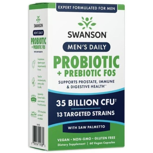 Swanson Men's Daily Probiotic + Prebiotic FOS suplement diety dla mężczyzn 60 kapsułek