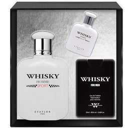 Evaflor Whisky Homme Sport zestaw woda toaletowa spray 100ml + woda toaletowa spray 10ml + woda toaletowa spray 20ml