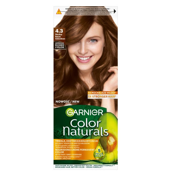 Garnier Color Naturals odżywcza farba do włosów 4.3 Złoty Brąz