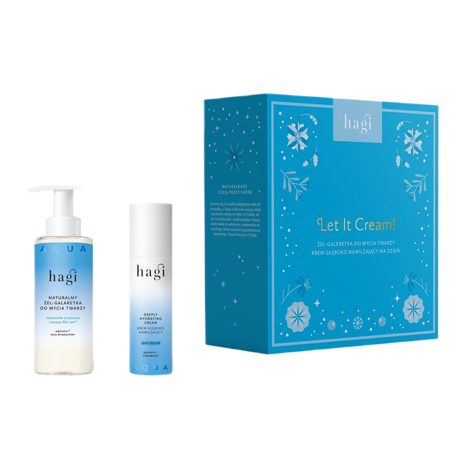 Hagi Let it Cream! Aqua Zone zestaw nawilżający krem na dzień 50ml + galaretka-żel do mycia twarzy 150ml