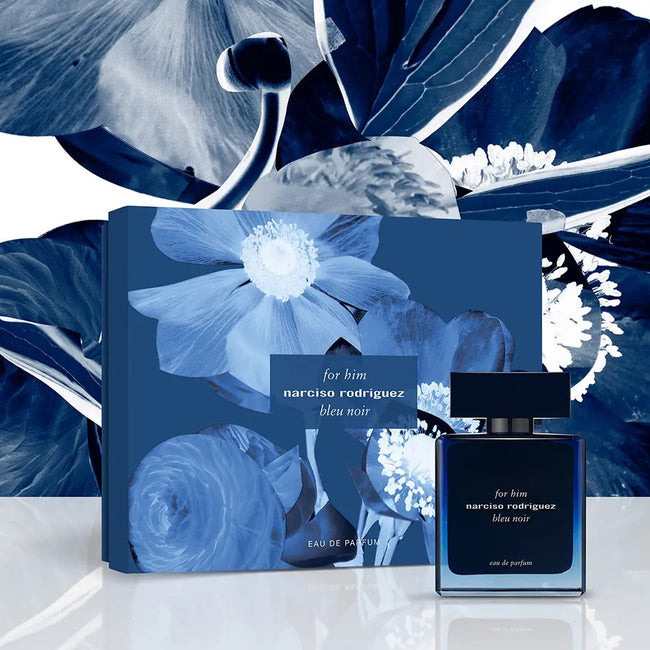 Narciso Rodriguez For Him Bleu Noir zestaw woda perfumowana spray 100ml + żel pod prysznic 50ml + woda perfumowana spray 10ml