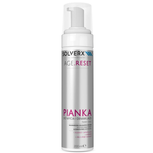 SOLVERX Age Reset pianka do mycia twarzy i demakijażu 200ml